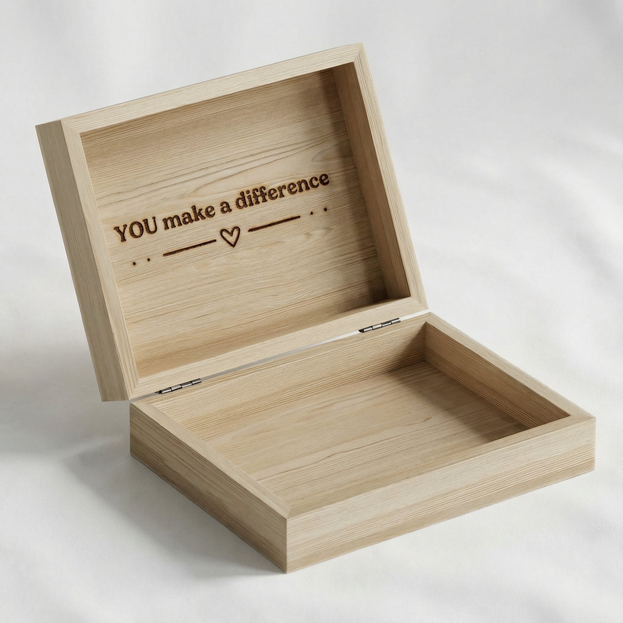 Wooden 'Make A Difference' Storage Box