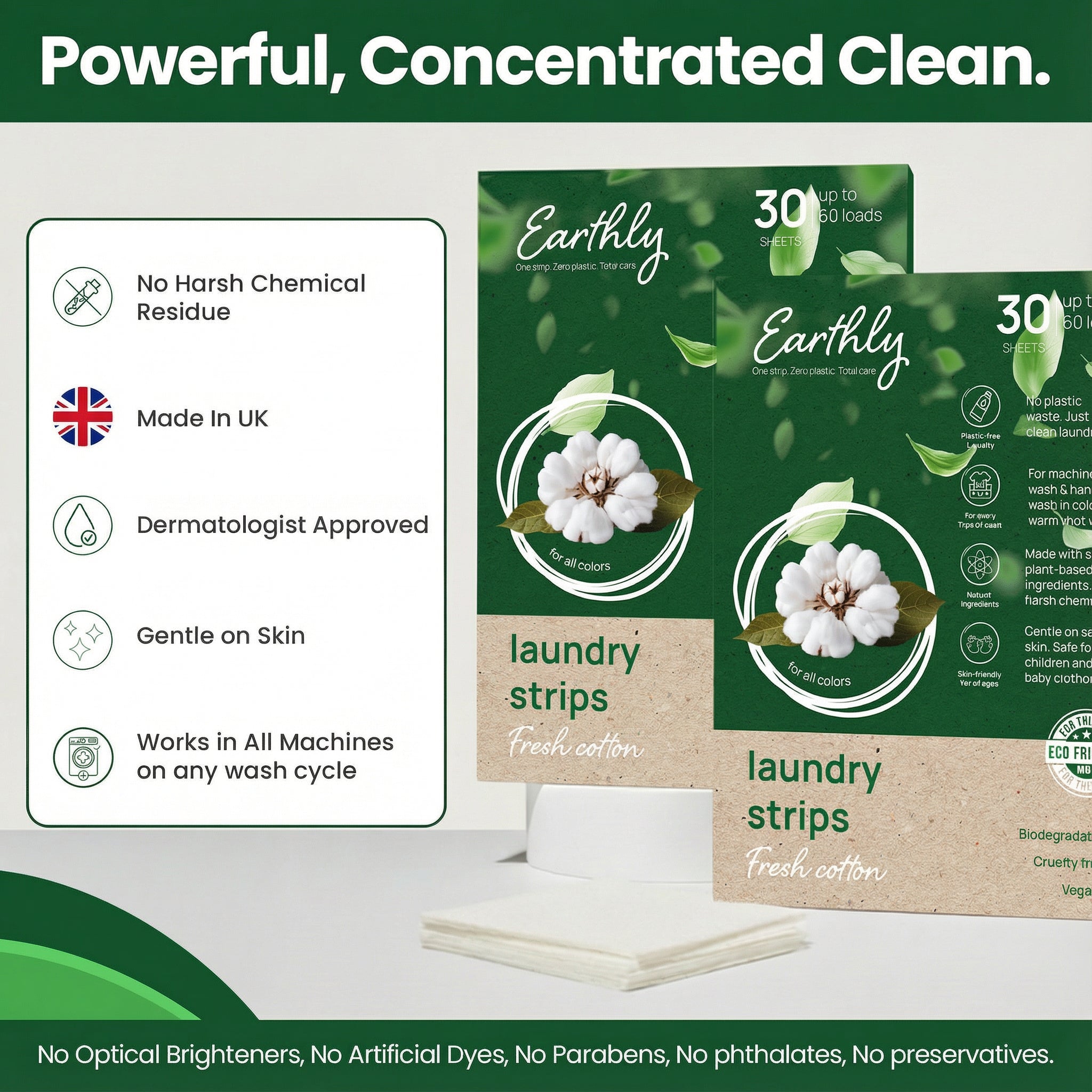 CHEMICAL-FREE LAUNDRY STRIPS