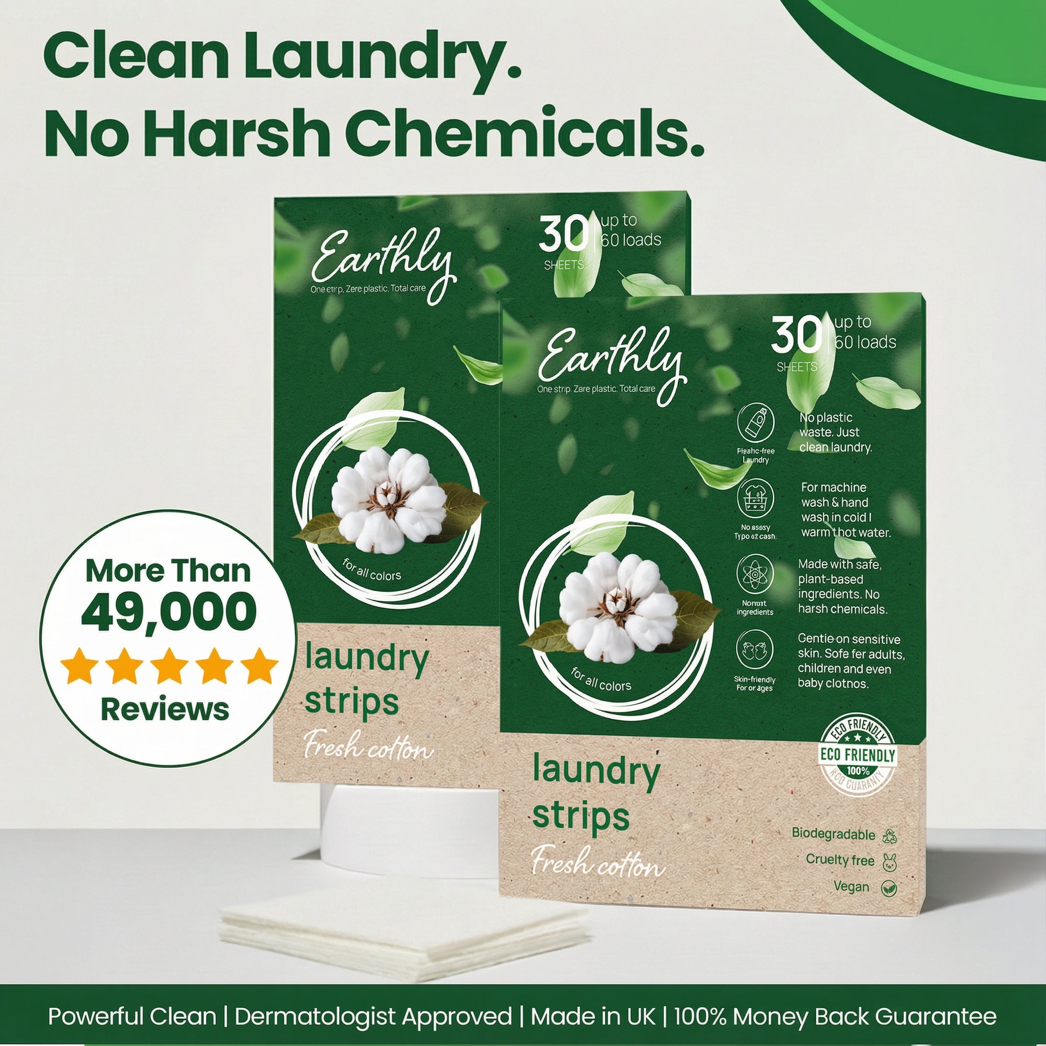CHEMICAL-FREE LAUNDRY STRIPS