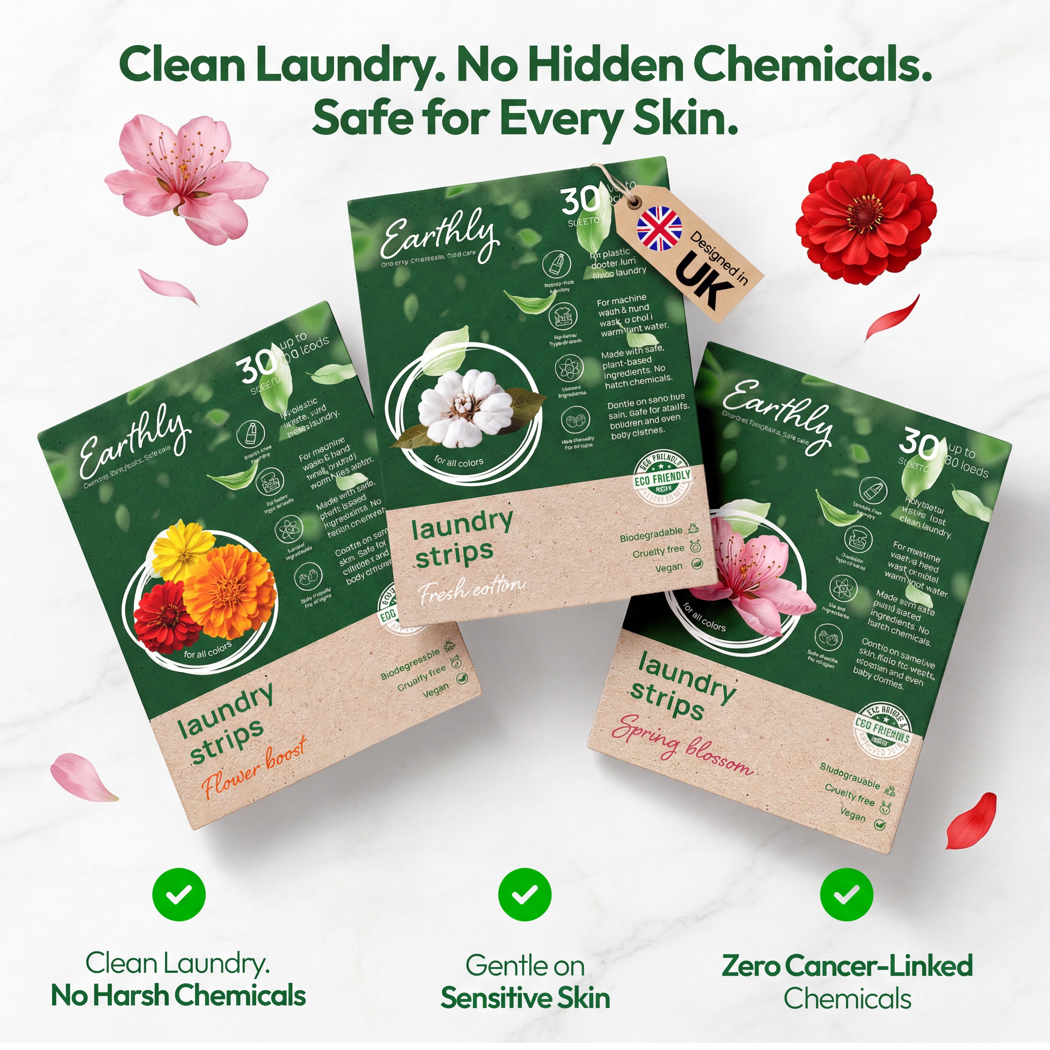 ZERO-RESIDUE LAUNDRY STRIPS.