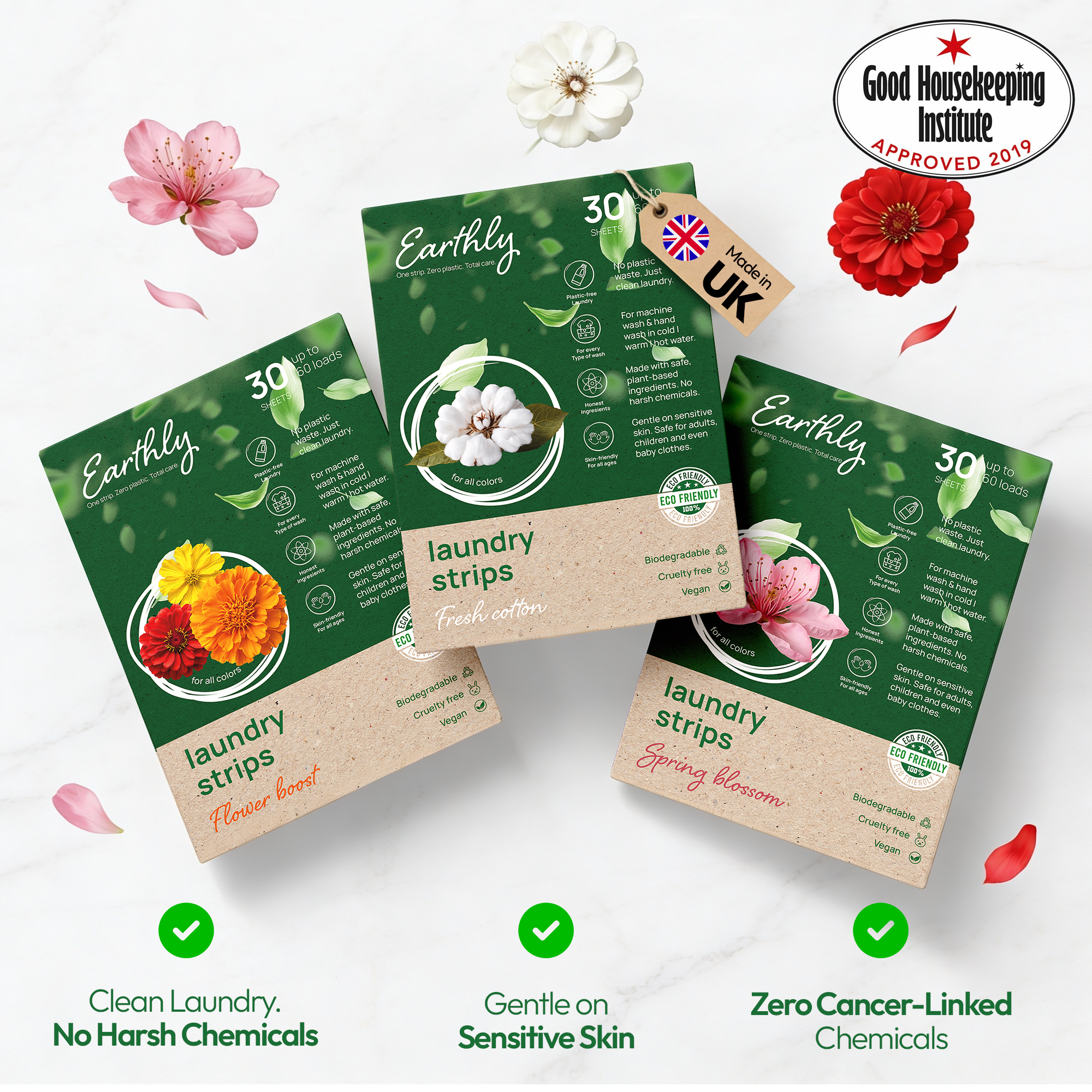 ZERO-RESIDUE LAUNDRY STRIPS.