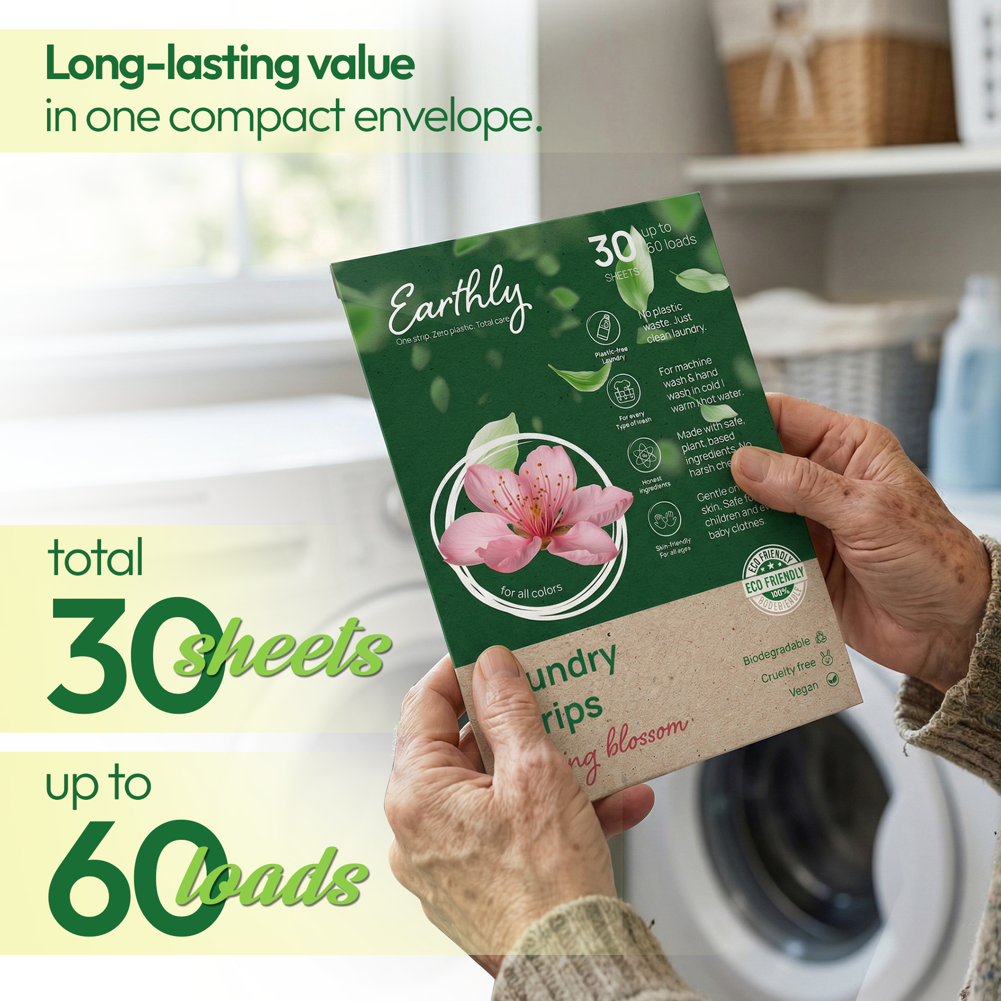 ZERO-RESIDUE LAUNDRY STRIPS.